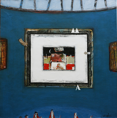 ,,Fantastic nigh,,90x90cm mixedIA media op panel